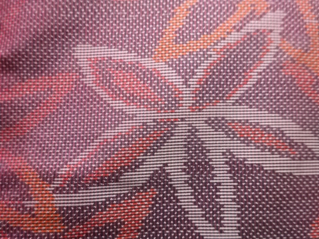 アンティーク　花模様織出し本場泥大島紬着物